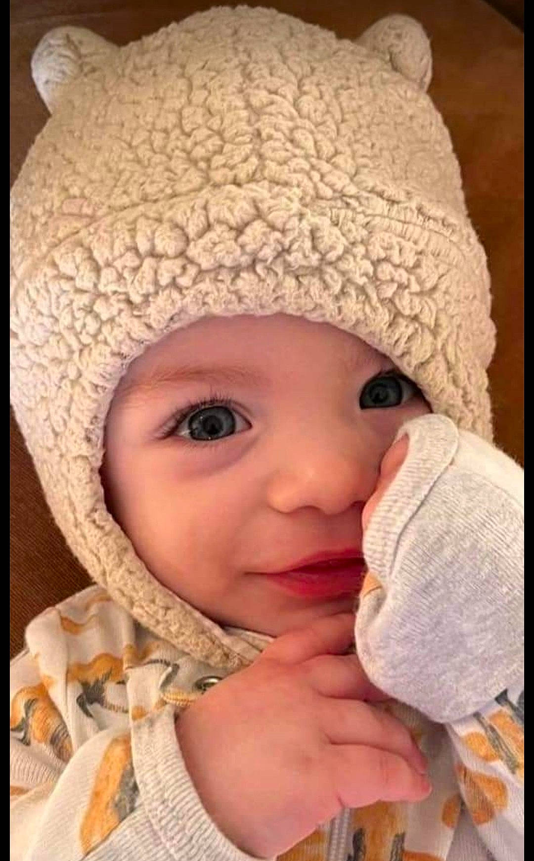 Kasen joined the competition — help win amazing prizes! baby, cap, cheek, child, chin, eye, facial_expression, happy, head, headgear, headwear, iris, lip, nose, organ, outerwear, person, photograph, skin, smile