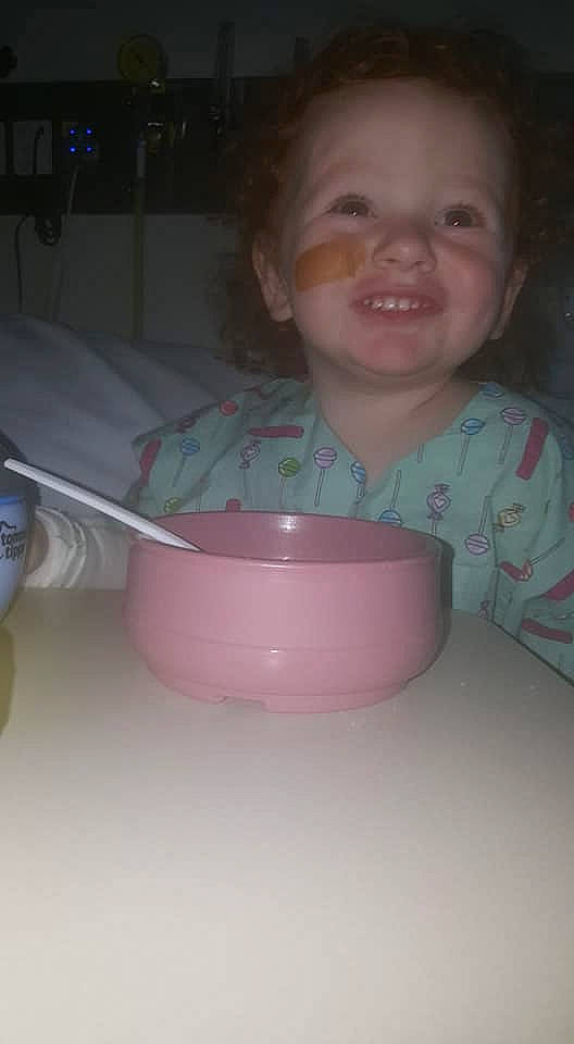 Brayden joined the competition — help win amazing prizes! baby, baby_food, bowl, child, face, food, joy, person, pink, play, smile, tableware, toddler