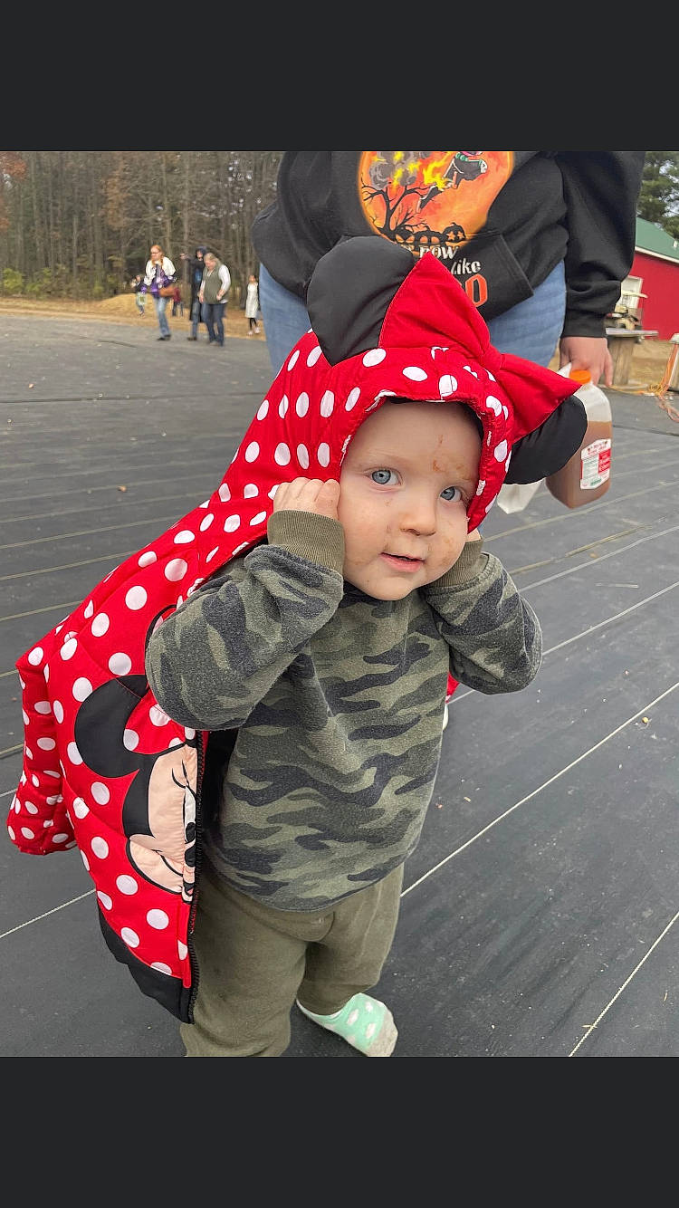 Ashtyn joined the competition — help win amazing prizes! baby, baseball_cap, cap, carmine, child, costume_hat, event, fashion_accessory, fun, grass, happy, hat, headgear, headwear, holiday, leisure, pattern, person, plant, sleeve