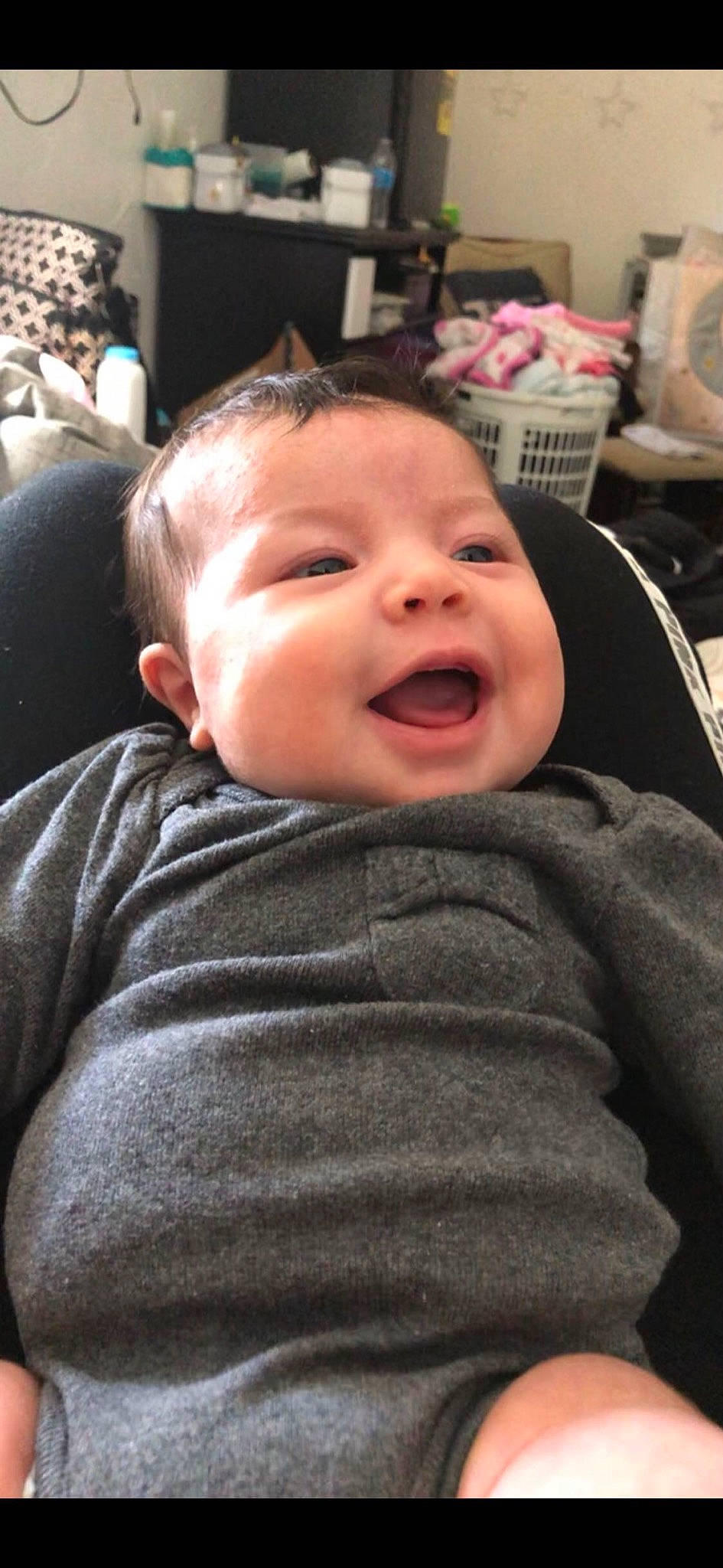 Emerald is registered to the contest to win money with this photo: baby, cheek, child, chin, ear, face, facial_expression, forehead, head, laugh, lip, mouth, nose, person, skin, smile, toddler