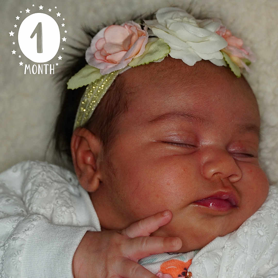 Lesly is registered to the contest to win money with this photo: baby, cheek, chin, ear, eye, eyebrow, eyelash, face, flower, forehead, gesture, hair, happy, head, iris, lip, mouth, nose, skin, smile