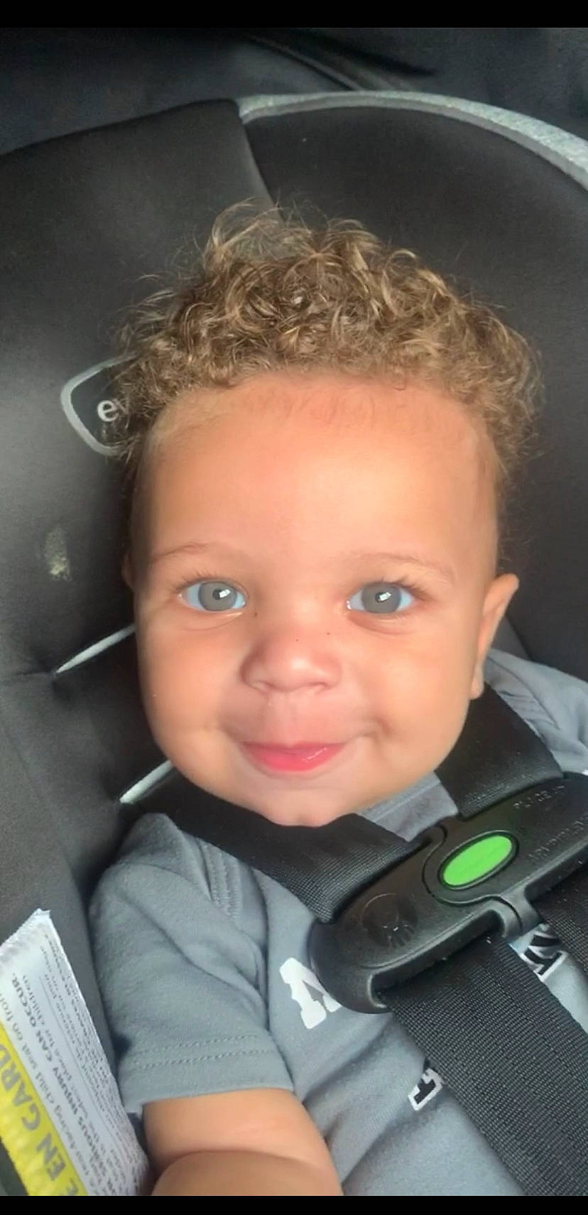 C J joined the competition — help win amazing prizes! blond, car_seat, cheek, child, chin, ear, electronic_device, eyebrow, face, forehead, hair, hairstyle, joy, nose, person, smile, toddler