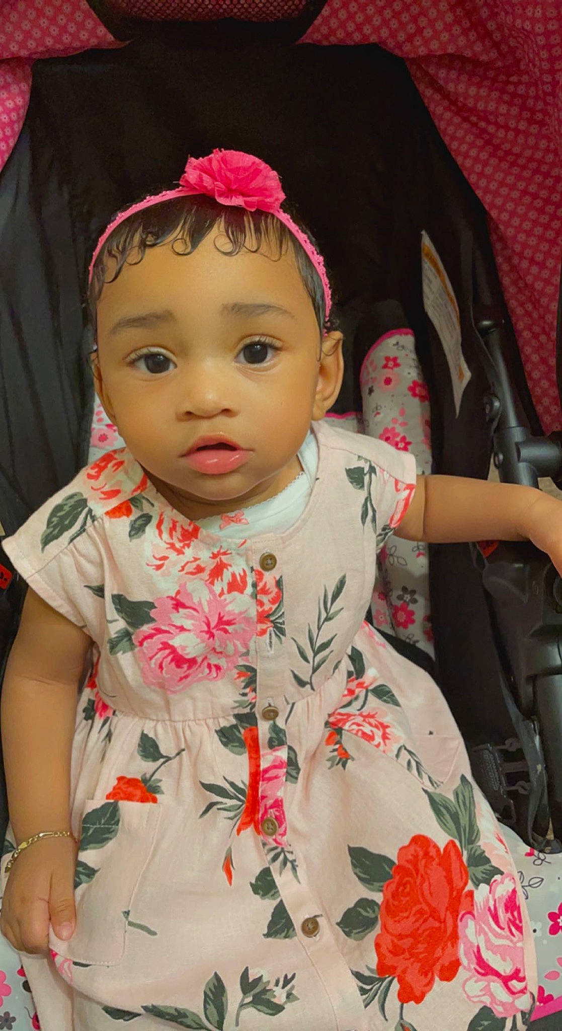 Aurora joined the competition — help win amazing prizes! baby, cheek, chin, dress, eye, eyebrow, eyelash, facial_expression, hairstyle, happy, head, human, iris, lip, pink, plant, product, skin, textile, toddler