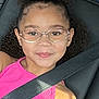 accessories, belt, car, child, cushion, earring, face, female, girl, glasses, head, homedecor, jewelry, necklace, person, photography, portrait, seatbelt, transportation, vehicle