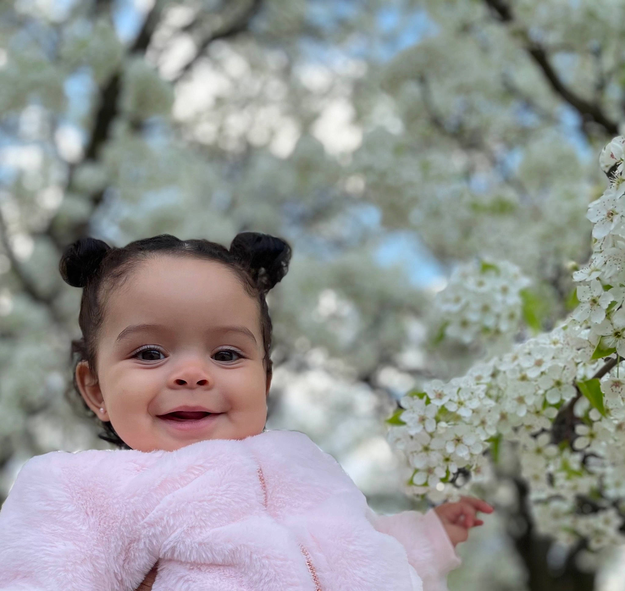 April joined the competition — help win amazing prizes! baby, baby_toddler_clothing, blossom, cherry_blossom, child_model, fashion_accessory, flower, flowering_plant, fun, grass, happy, joy, laugh, leisure, people_in_nature, person, petal, portrait_photography, smile, toddler