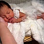 Willow is registered to the contest to win money with this photo: baby, newborn, sleeping, hand, blanket, white, soft, lace, infant, cute, peaceful, resting, skin, tattoo, fingers, portrait, closeup, cozy, basket, tulle