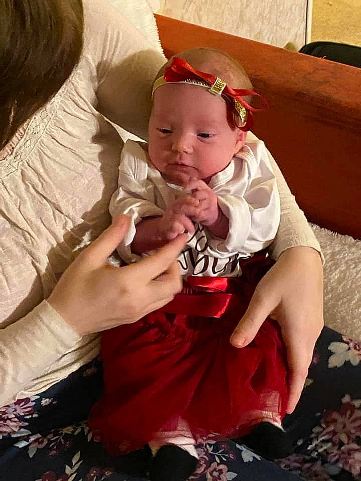 Alexandria joined the competition — help win amazing prizes! baby, baby_toddler_clothing, child, comfort, costume_accessory, costume_hat, headband, headpiece, human, living_room, person, toddler