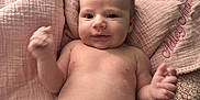 Adley joined the competition — help win amazing prizes! baby, infant, diaper, blanket, pink, smile, cute, child, skin, face, newborn, lying_down, cozy, soft_texture, comfort, indoors, young, person, happy, peaceful