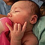 Adley joined the competition — help win amazing prizes! baby, infant, bottle, feeding, hand, gesture, pink_cloth, sleepy, face, skin, ear, adult, tattoo, blanket, closeup, person, sleeping, relaxed, indoors, cute