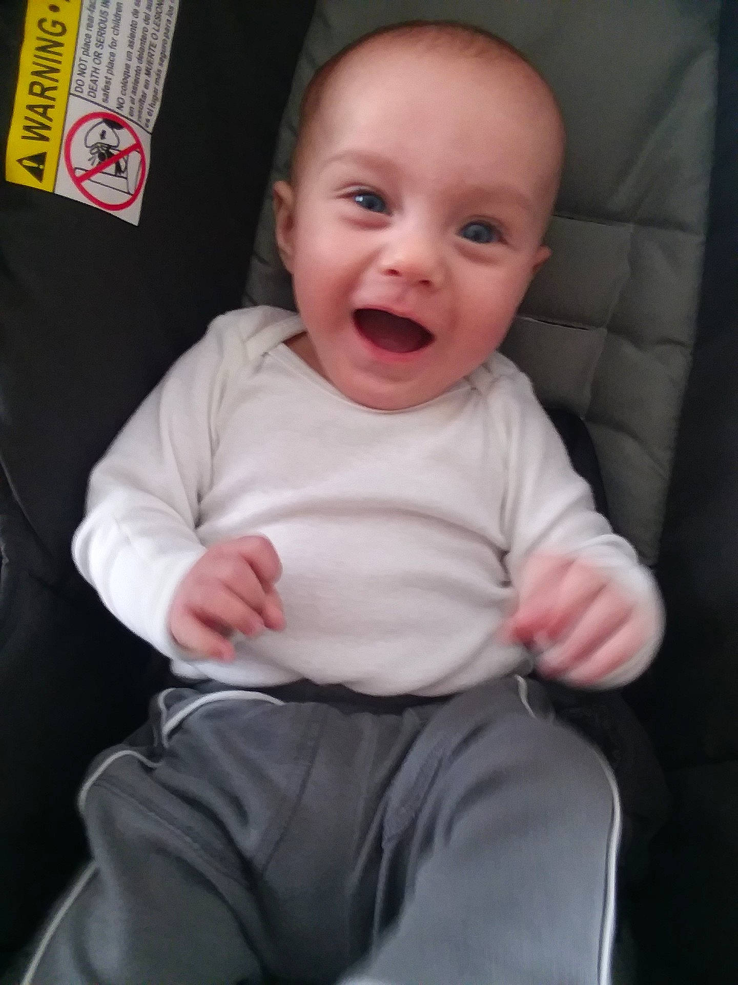 Bentlee is registered to the contest to win money with this photo: boy, cheek, child, cool, day, infant, laughter, person, product, sitting, skin, smile, standing, toddler