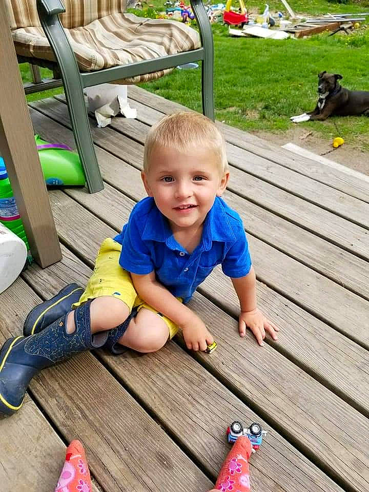 Casen joined the competition — help win amazing prizes! baby, child, deck, joy, leg, person, play, summer, toddler, vacation