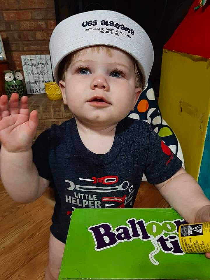 Spencer is registered to the contest to win money with this photo: baseball_cap, cap, child, cool, headgear, headwear, person, play, t_shirt, toddler