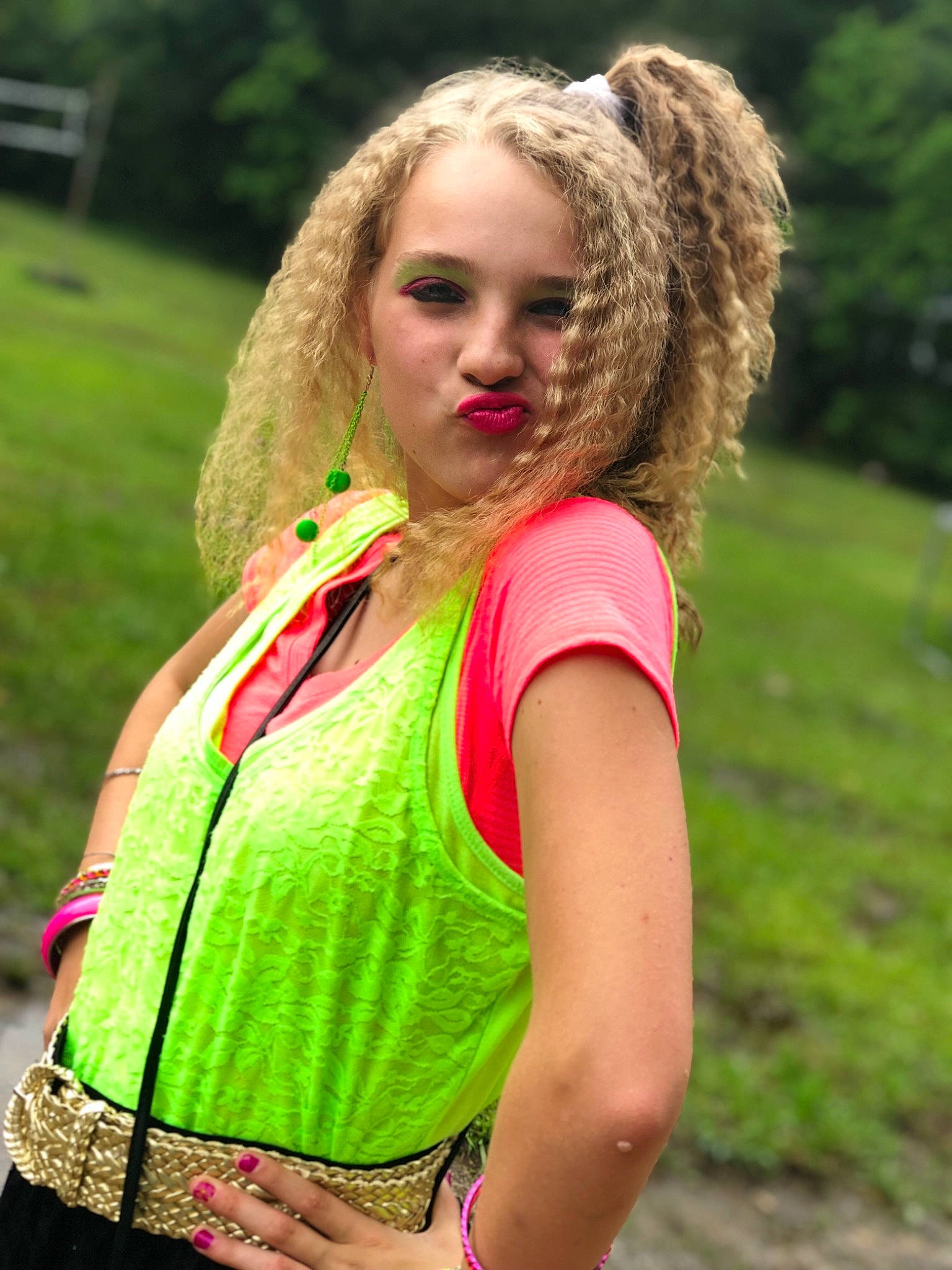 Savanah joined the competition — help win amazing prizes! beauty, blond, brown_hair, dreadlocks, dress, fun, grass, green, hair, hairstyle, lady, lip, long_hair, model, person, photo_shoot, photography, pink, style, summer