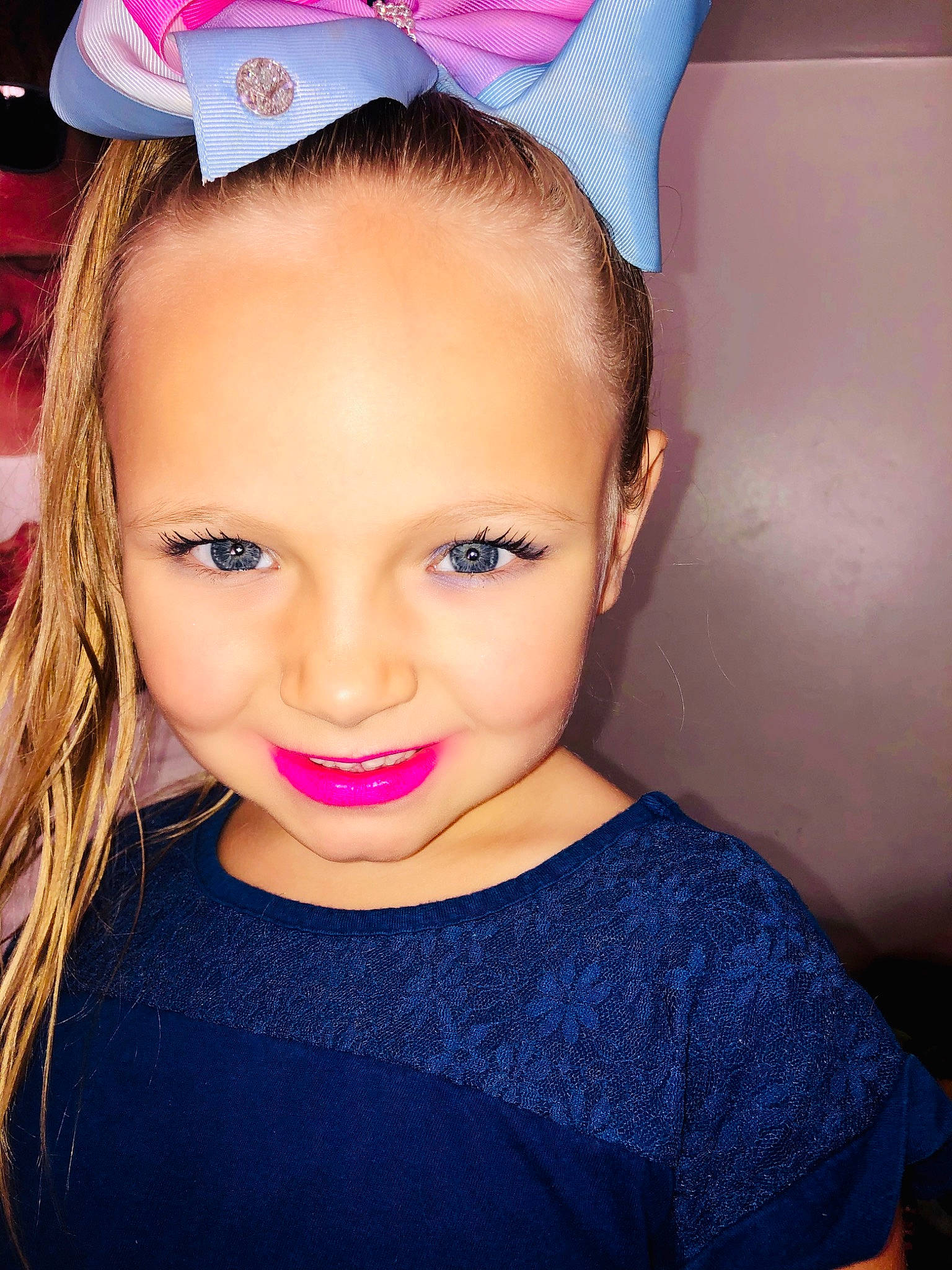 Gracey is registered to the contest to win money with this photo: beauty, cheek, child, child_model, ear, eyebrow, face, fashion_accessory, forehead, hair, hair_accessory, hairstyle, head, headband, headgear, joy, lip, long_hair, person, pink