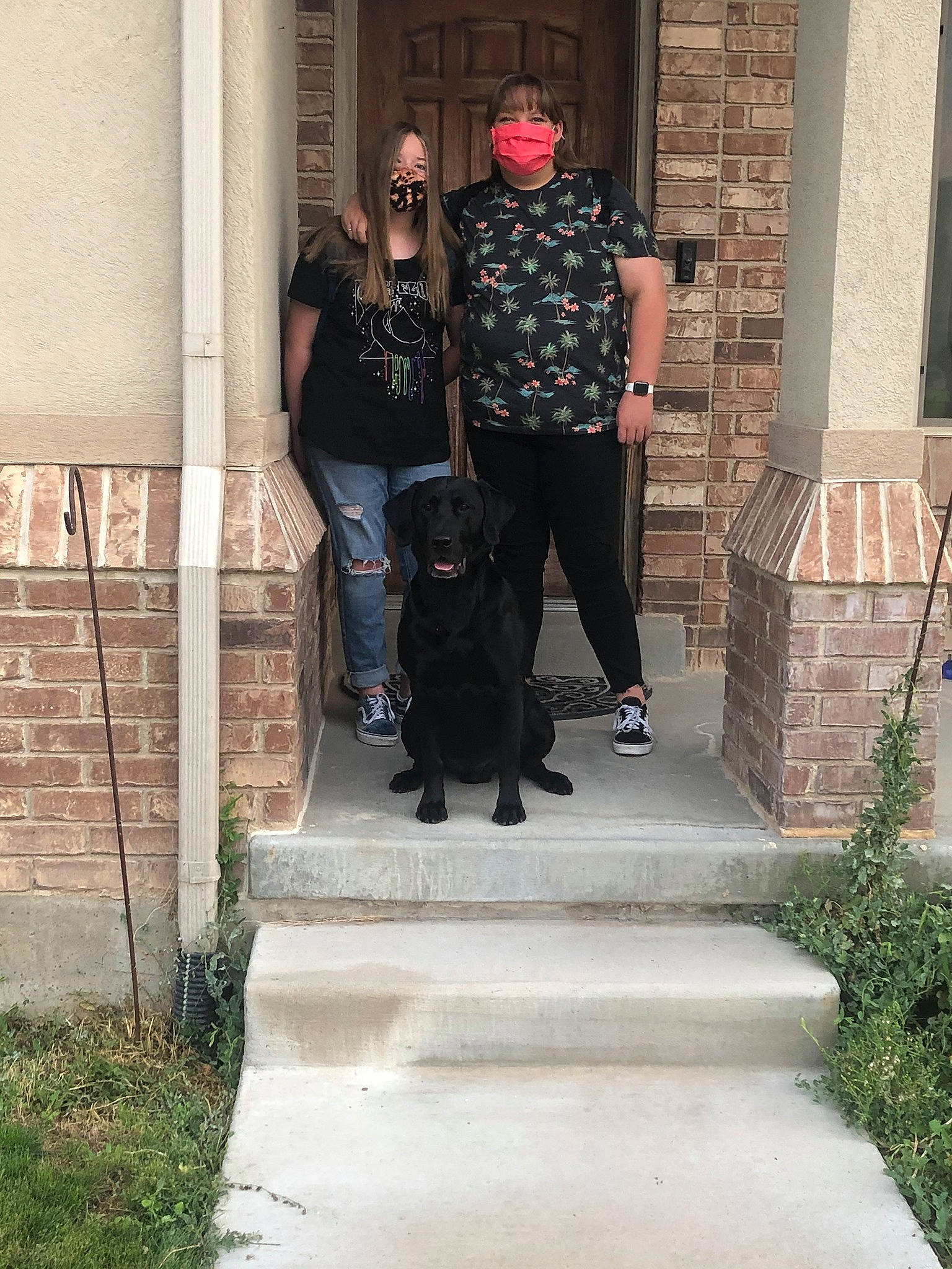 Boog joined the competition — help win amazing prizes! bag, brick, brickwork, carnivore, dog, dog_breed, dog_walking, human, luggage_and_bags, outerwear, plaid, shadow, sporting_group, stairs, street_fashion, t_shirt, tartan, trousers, walkway, yard