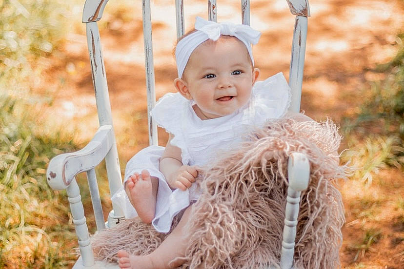 Blakely joined the competition — help win amazing prizes! baby, baby_toddler_clothing, child, dress, eye, face, facial_expression, fawn, flash_photography, fun, grass, happy, joy, people_in_nature, person, plant, skin, smile, summer, toddler
