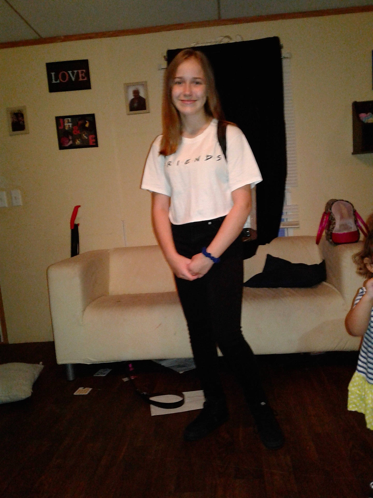 Ariana is registered to the contest to win money with this photo: abdomen, arm, clothing, day, dress, fashion_accessory, footwear, fun, girl, human_body, human_hair_color, joint, joy, leg, person, product, shoulder, snapshot, standing, tights