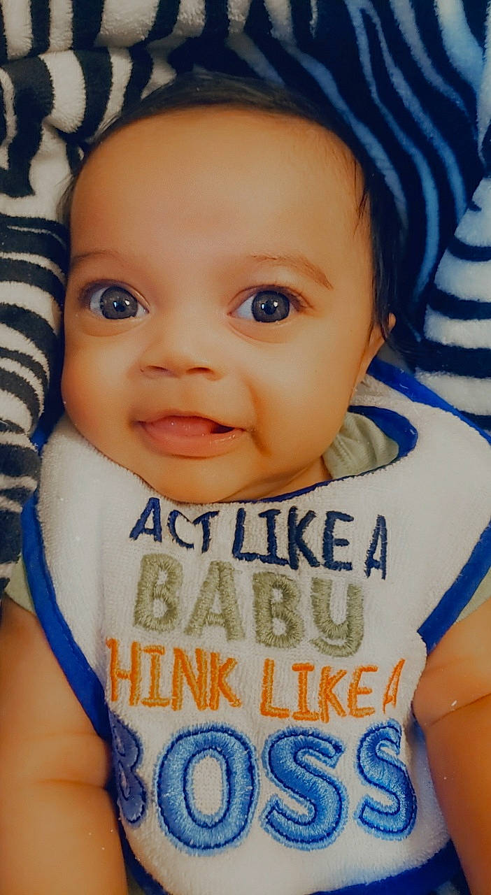 Kashton joined the competition — help win amazing prizes! azure, baby, baby_toddler_clothing, cheek, chin, eye, eyebrow, facial_expression, happy, human, lip, mouth, nose, organ, person, product, skin, sleeve, smile, textile