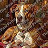animal, canine, cape, crown, decor, dog, fancy, furniture, indoor, jewel, jewelry, luxury, noble, pet, portrait, pose, red_cushion, regal, royalty, throne_room