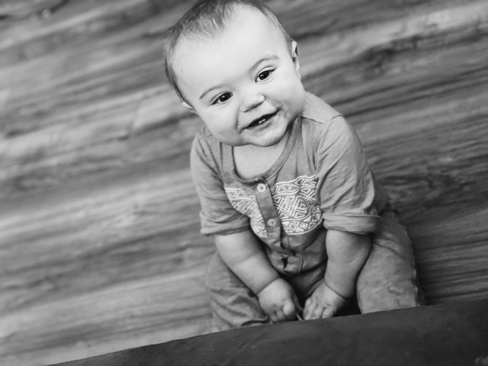 Aubreigh joined the competition — help win amazing prizes! baby, baby_toddler_clothing, black, black_and_white, child, flash_photography, flooring, grass, grey, happy, human_body, iris, joy, people_in_nature, person, skin, smile, standing, style, toddler
