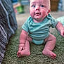 Opie joined the competition — help win amazing prizes! baby, infant, child, onesie, blue_eyes, carpet, indoor, sitting, curious, cute, chubby, skin, floor, expression, person, young, portrait, soft_focus, home, casual