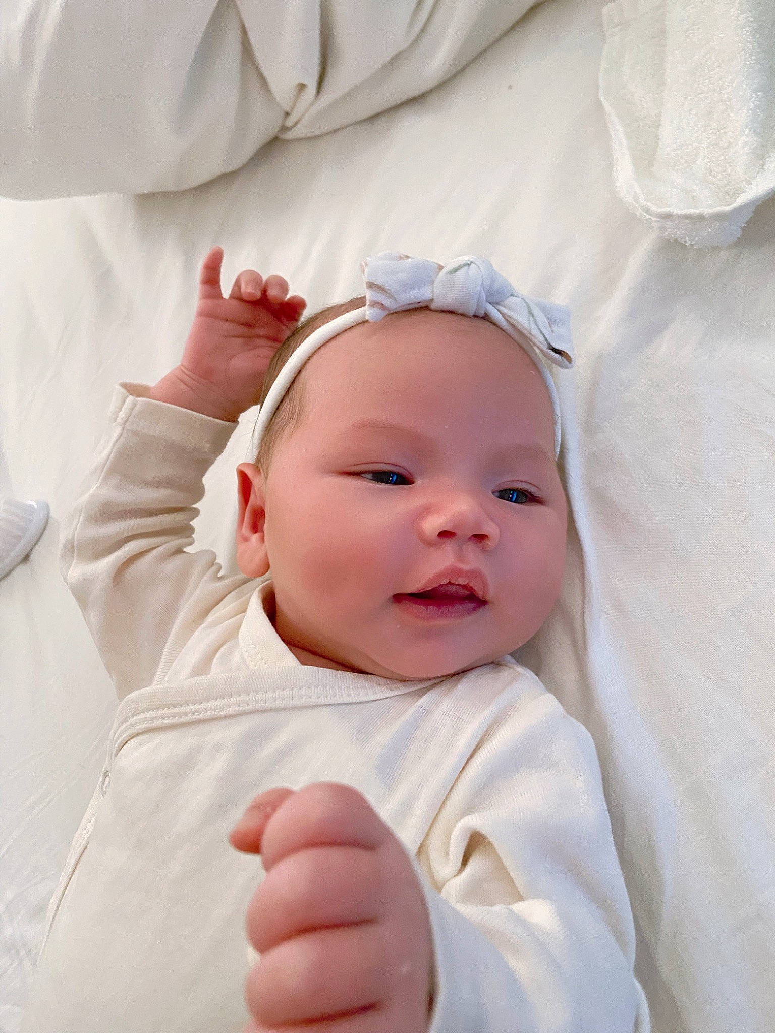 Kathleen joined the competition — help win amazing prizes! baby, baby_toddler_clothing, cheek, child, comfort, finger, gesture, happy, laugh, linens, lip, person, pink, portrait_photography, product, skin, sleeve, smile, thumb, toddler