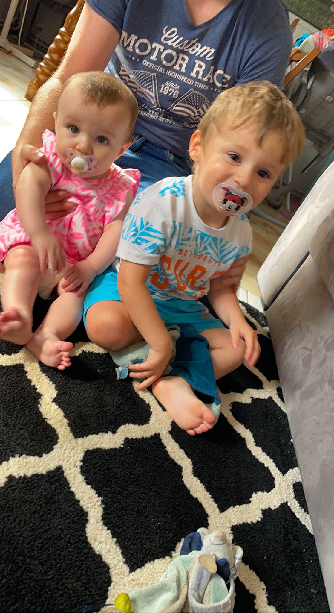 Maëlya a rejoint le concours — aidez-le/la à gagner de superbes lots ! baby_toddler_clothing, blue, eye, face, finger, floor, flooring, fun, hairstyle, happy, head, human_body, mouth, person, product, shorts, skin, smile, summer, thigh