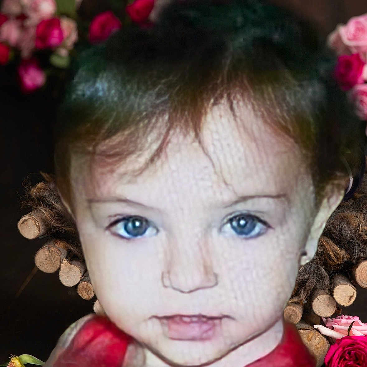 Julia joined the competition — help win amazing prizes! accessories, baby, clothing, dress, earring, face, flower, flowerarrangement, flowerbouquet, geranium, hair, head, jewelry, person, petal, photography, plant, portrait, pottedplant, rose