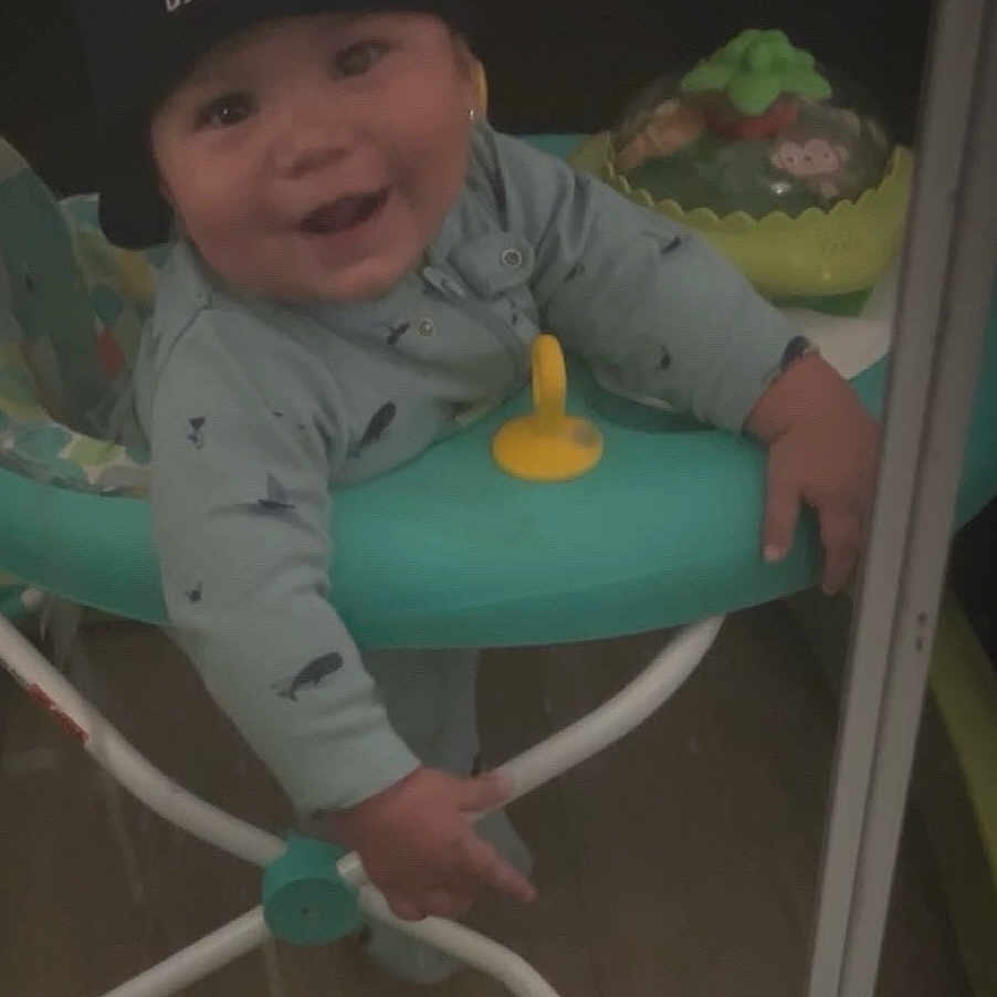 Acito is registered to the contest to win money with this photo: baby, baby_walker, cap, child, clothing, cute, face, floor, hand, happy, headwear, indoor, infant, joy, onesie, person, play, smiling, toy, young