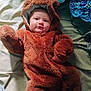 Maverick joined the competition — help win amazing prizes! baby, infant, child, costume, bear_costume, fuzzy, bed, blanket, blue_blanket, soft, cute, portrait, lying_down, cozy, smiling, face, head, clothing, indoor, person