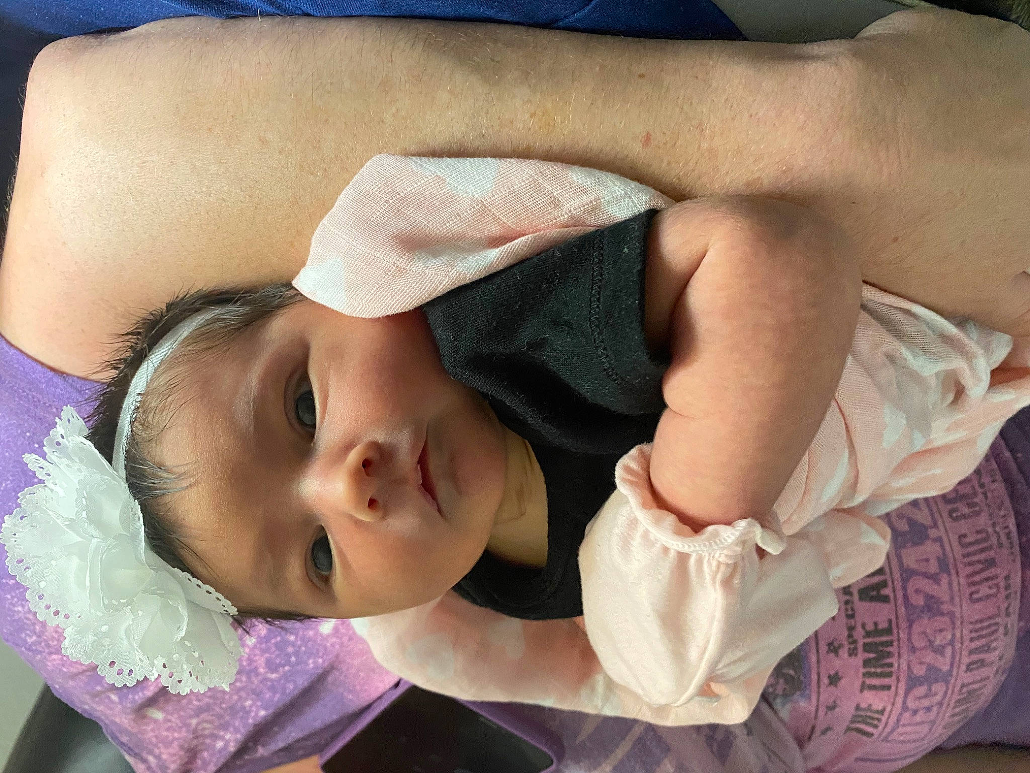 Rosalynn is registered to the contest to win money with this photo: arm, baby, baby_toddler_clothing, cheek, chest, child, comfort, elbow, eye, eyelash, finger, hand, happy, head, human_body, lip, mouth, nose, person, skin