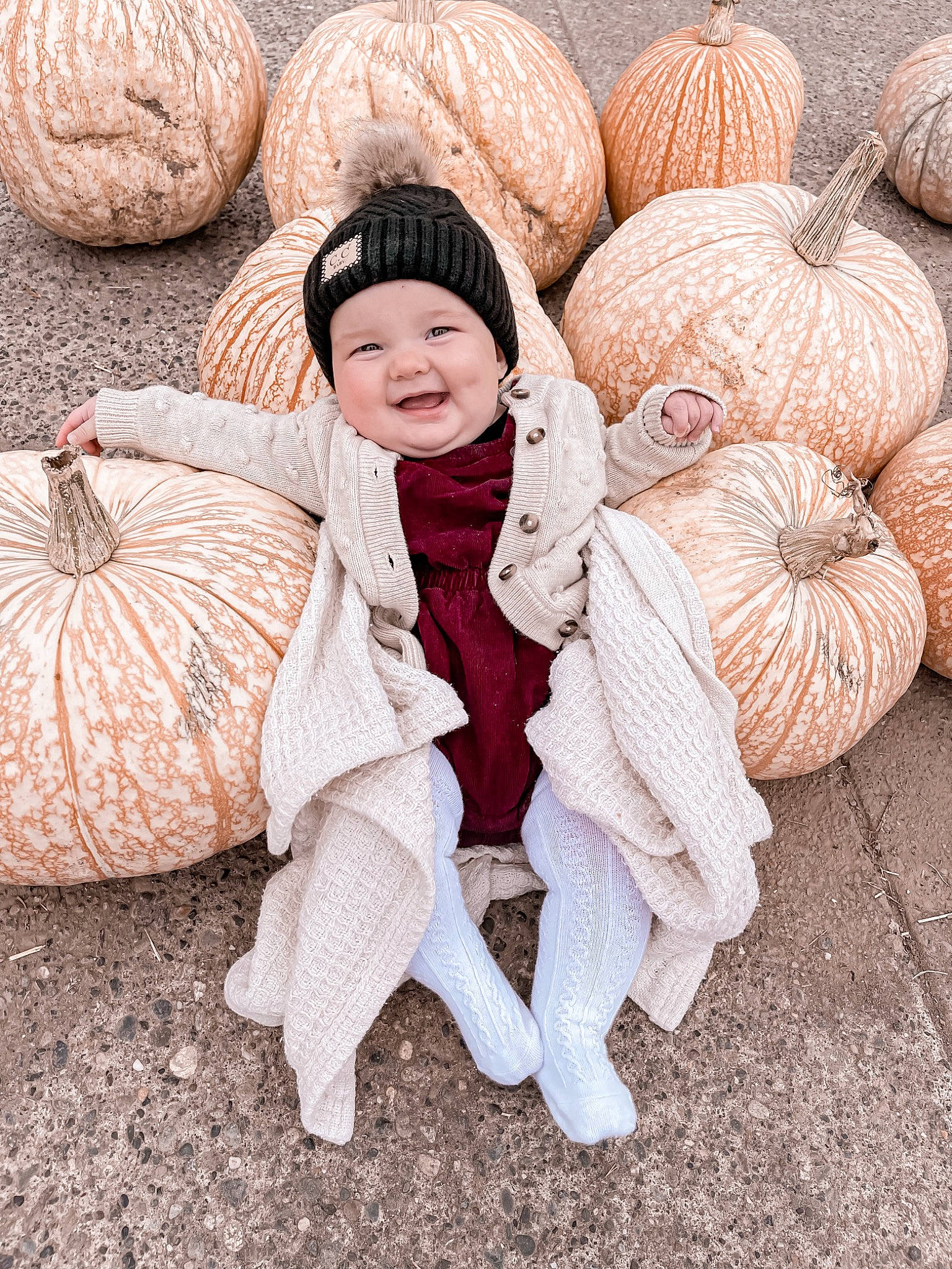 Sofia joined the competition — help win amazing prizes! calabaza, cucurbita, eye, facial_expression, gourd, happy, head, headgear, headwear, human_body, jeans, joy, orange, outerwear, people_in_nature, person, plant, pumpkin, smile, squash