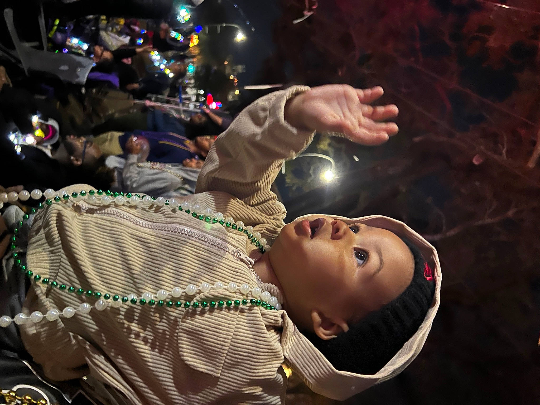 Reign is registered to the contest to win money with this photo: child, crowd, darkness, entertainment, event, eyewear, flash_photography, fun, gesture, happy, hat, midnight, music, night, performance, performance_art, performing_arts, person, public_event, surprise