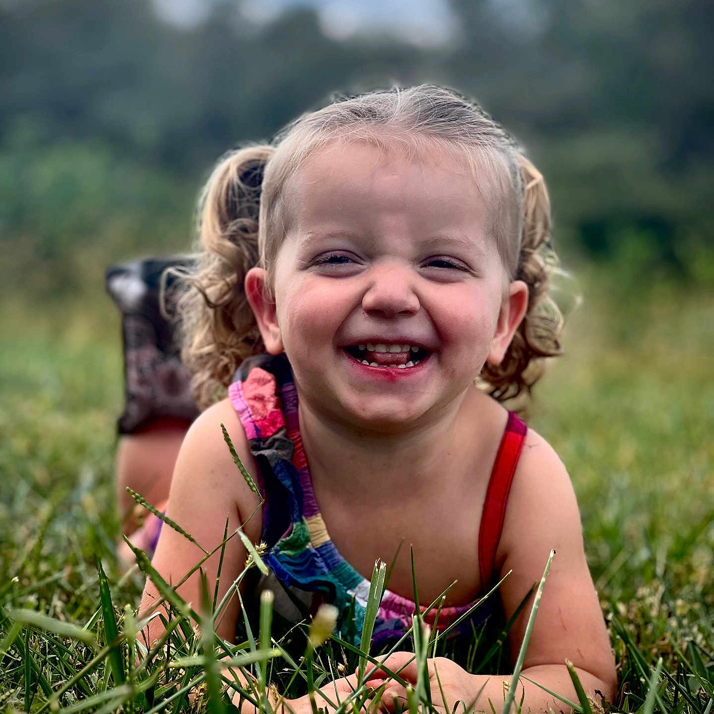 Everleigh is registered to the contest to win money with this photo: baby, child, face, female, field, girl, grass, grassland, happy, head, laughing, lawn, nature, outdoors, person, photography, plant, portrait, smile, summer