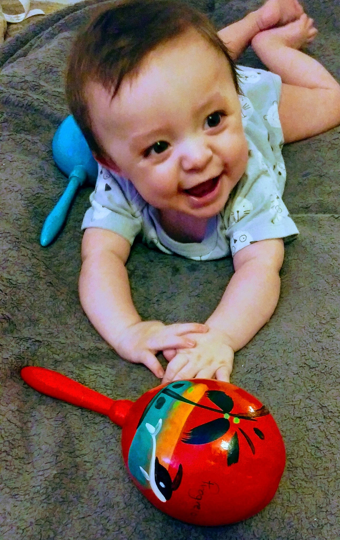 Mike joined the competition — help win amazing prizes! baby, baby_toys, ball, child, person, play, smile, toddler