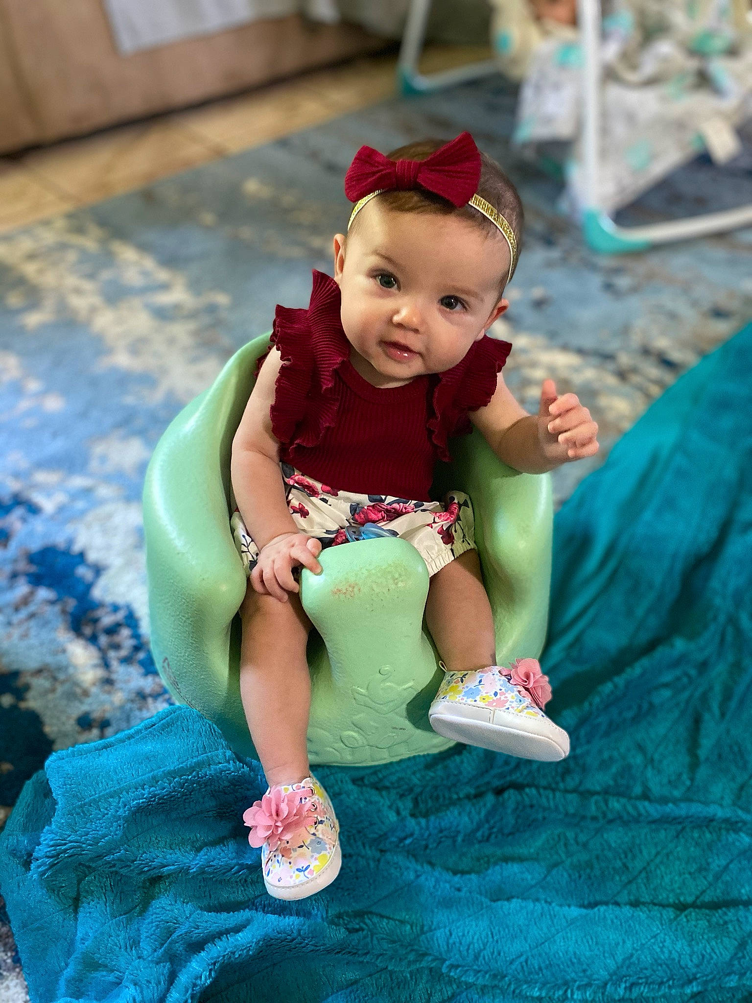 Rylann is registered to the contest to win money with this photo: baby, beauty, child, child_model, fun, green, leisure, person, play, recreation, sitting, skin, smile, summer, toddler, vacation