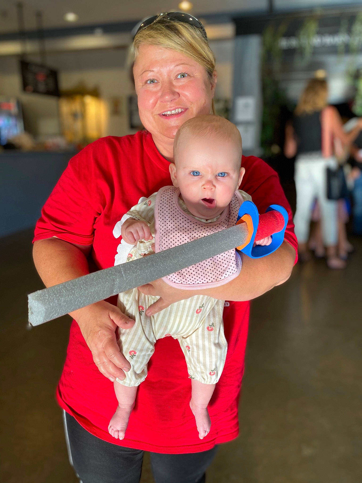 Ensley is registered to the contest to win money with this photo: child, costume, family, joy, person, pink, toddler, vacation