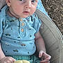 baby, child, blue_eyes, basket, pumpkin, decorative_pumpkin, fall, autumn, cute, clothing, blue_shirt, shorts, hand, face, wood_chips, outdoor, seasonal, sitting, infant, curious
