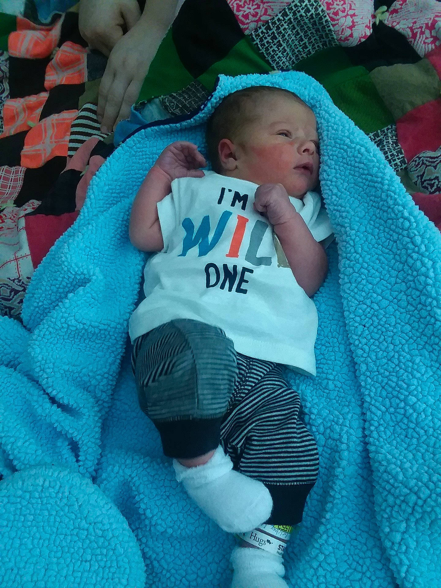 Noah joined the competition — help win amazing prizes! baby_products, blue, child, cool, day, fun, girl, infant, material, person, play, product, smile, textile, toddler