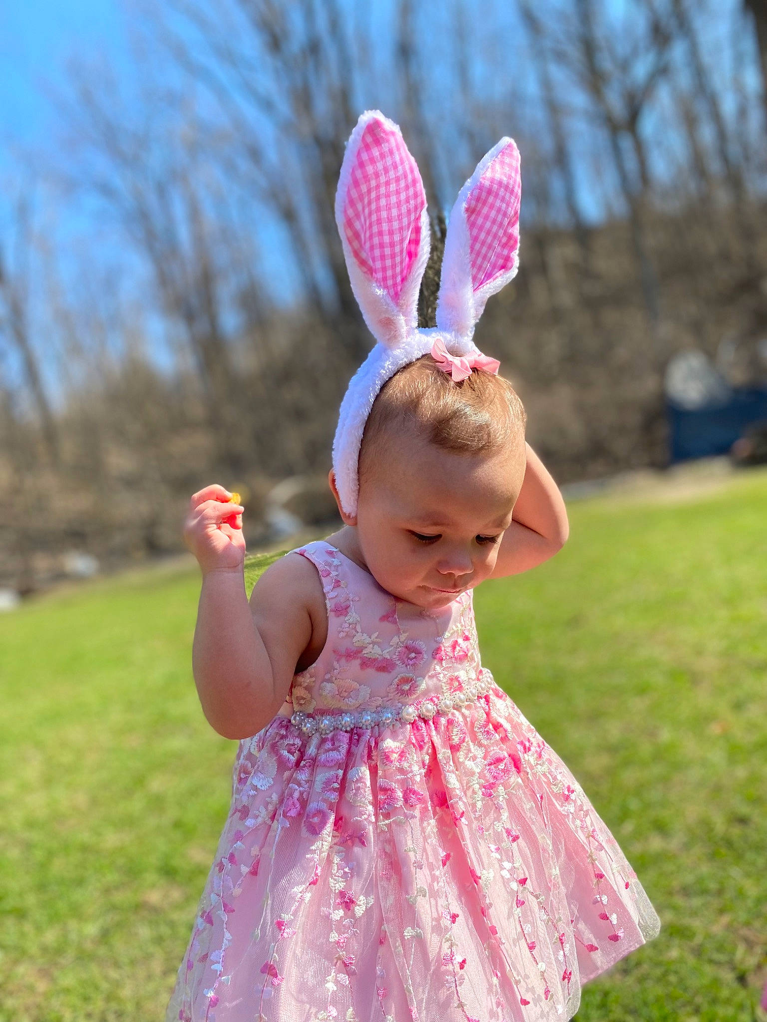 Aleah joined the competition — help win amazing prizes! baby, baby_toddler_clothing, botany, day_dress, dress, face, fun, grass, happy, leaf, magenta, mammal, people_in_nature, person, pink, plant, skin, sky, smile, summer