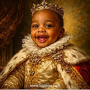 Josiah joined the competition — help win amazing prizes! child, toddler, crown, royalty, robe, smile, portrait, gold, jewelry, lace, costume, luxury, happy, young, face, fashion, regal, luxurious, celebration, historic_style