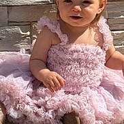 Georgia participe au concours pour gagner de l'argent avec cette photo : toddler, child, girl, dress, pink, ponytails, bows, outdoor, stone_wall, sunlight, sitting, cute, portrait, smiling, baby, fashion, young_child, person, happy, daylight