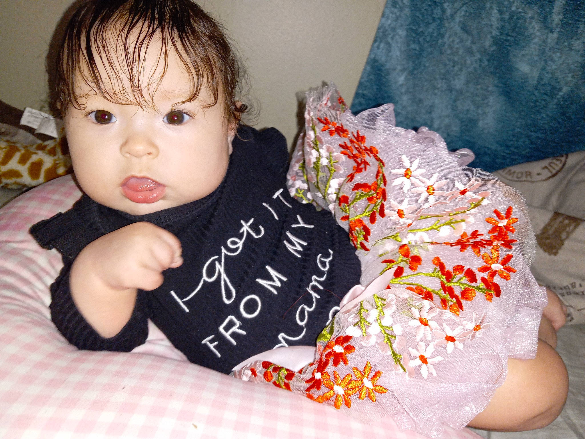 Diana-jade joined the competition — help win amazing prizes! arm, baby, baby_toddler_clothing, child, comfort, eyelash, finger, hand, happy, linens, lip, nail, neck, person, product, room, skin, sleeve, t_shirt, textile