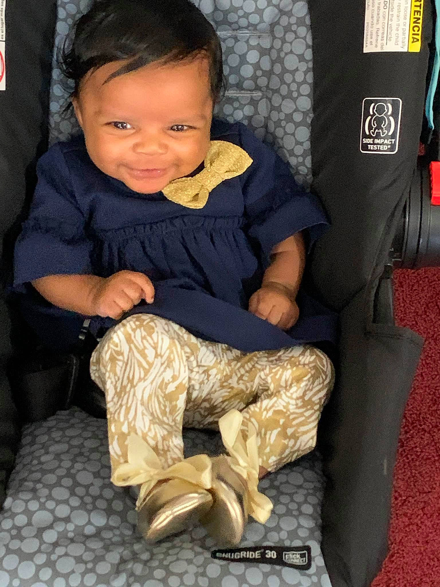 Hailee joined the competition — help win amazing prizes! arm, car_seat, child, person, sitting, toddler