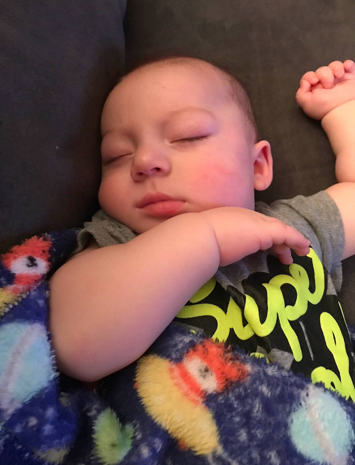 Santino is registered to the contest to win money with this photo: arm, baby, cheek, child, ear, eye, face, finger, forehead, hand, head, lip, mouth, nail, nap, nose, person, skin, sleep, thumb