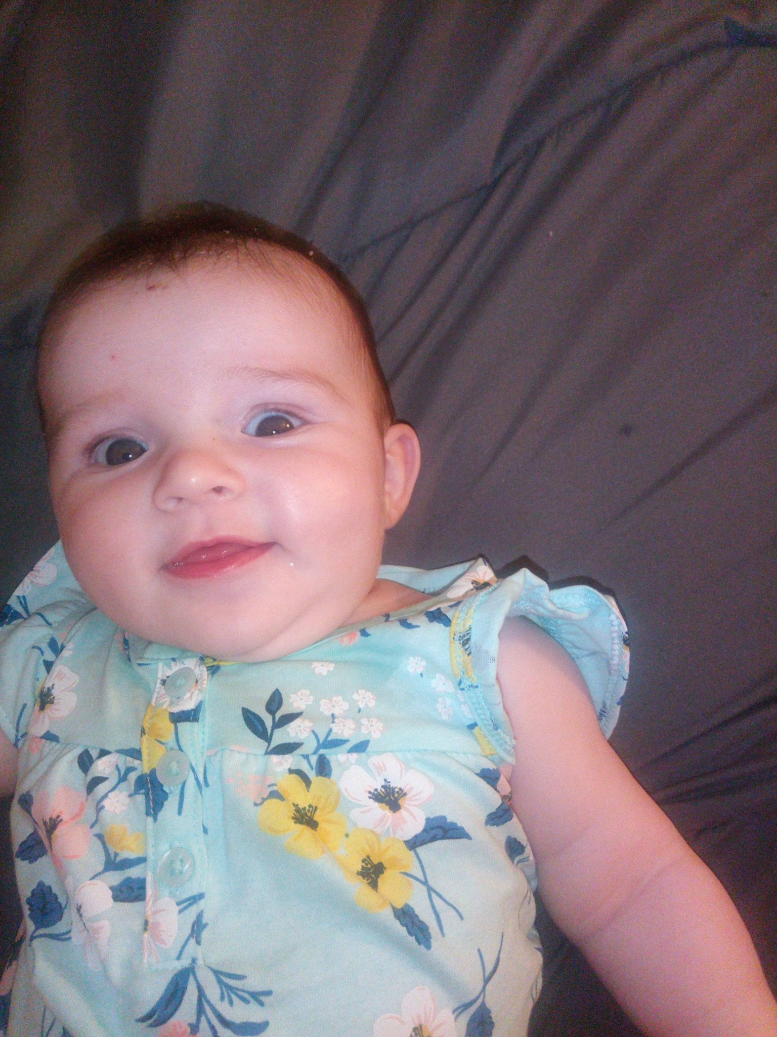 Elliana joined the competition — help win amazing prizes! baby, cheek, child, chin, ear, eye, face, forehead, fun, head, iris, lip, mouth, nose, person, sitting, skin, smile, toddler, vacation