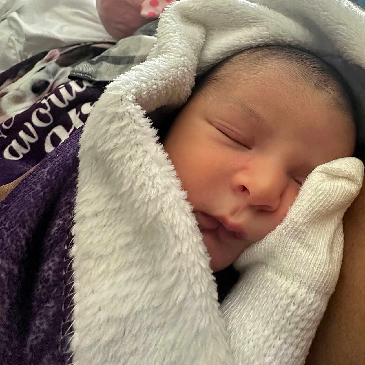 Elijah joined the competition — help win amazing prizes! baby, blanket, closeup, cozy, cute, face, hand, head, indoors, infant, mitten, newborn, peaceful, portrait, rest, sleeping, soft_light, toddler, warm, wrapped