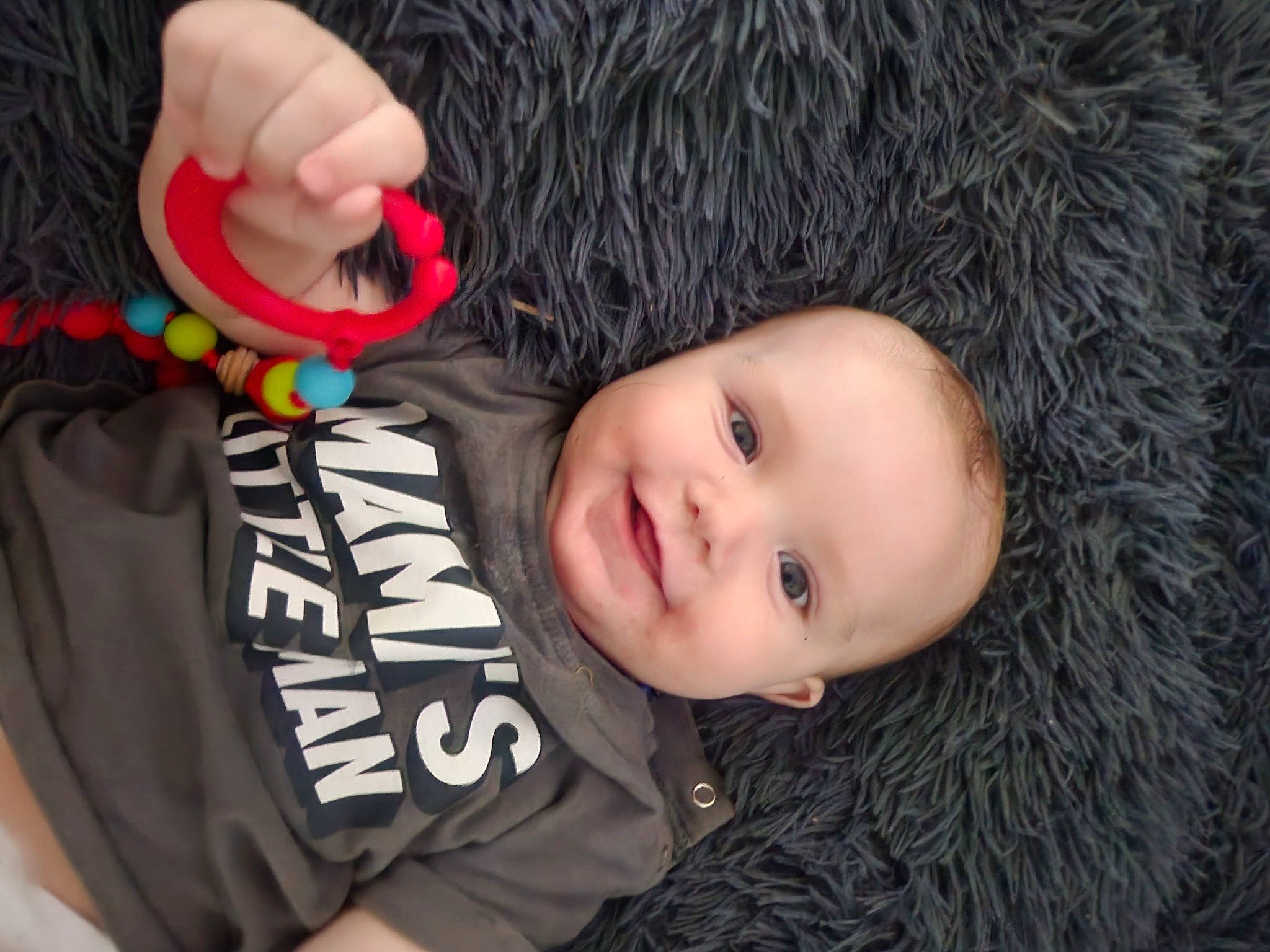 Mateo joined the competition — help win amazing prizes! baby, baby_toddler_clothing, cheek, child, eye, flash_photography, fun, fur, happy, joy, nose, pattern, person, portrait_photography, sleeve, smile, t_shirt, toddler, toy, tree