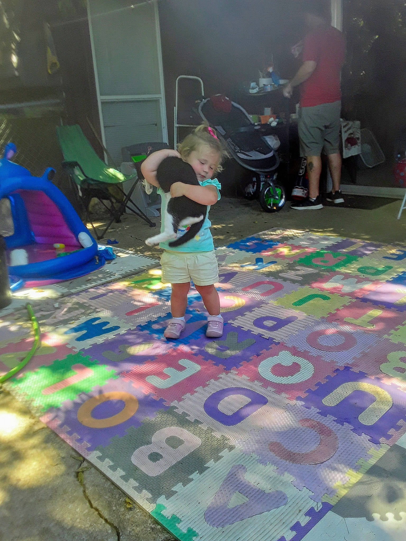 Adalyn is registered to the contest to win money with this photo: art, child, dance_pad, floor, flooring, games, leisure, person, play, sidewalk