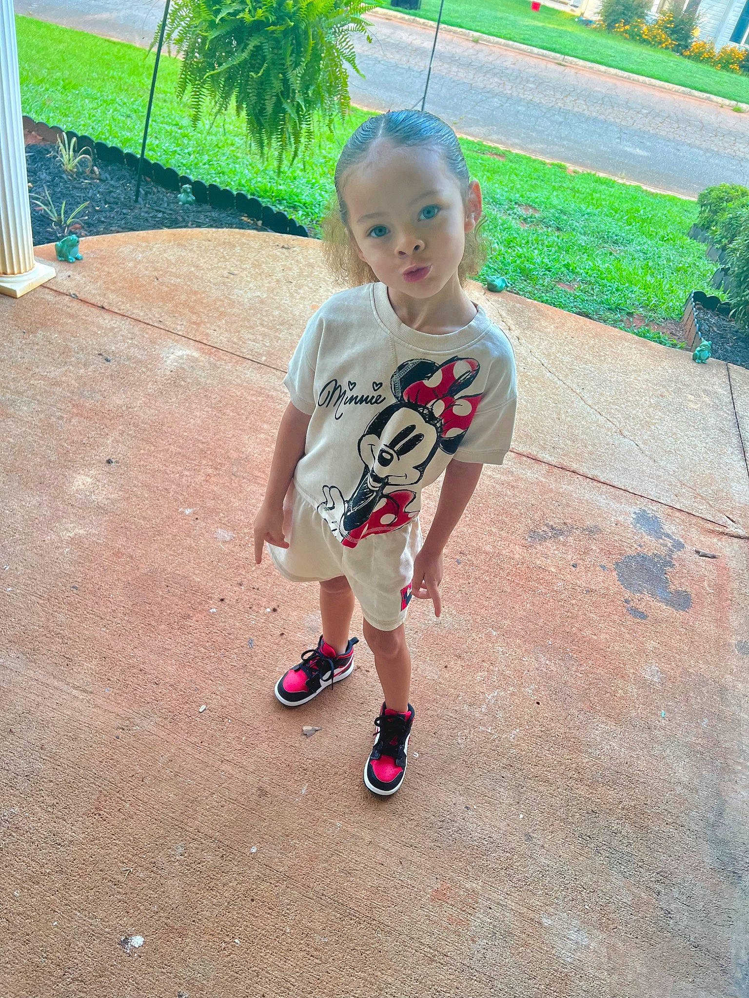 Aryanna joined the competition — help win amazing prizes! asphalt, baby, baby_toddler_clothing, child, city, concrete, flooring, fun, grass, happy, leisure, person, pink, plant, play, recreation, road_surface, sidewalk, t_shirt, toddler